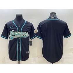 Men Jacksonville Jaguars Blank Black With Patch Cool Base Stitched Baseball Jersey