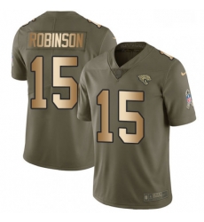 Men Nike Jacksonville Jaguars 15 Allen Robinson Limited OliveGold 2017 Salute to Service NFL Jersey