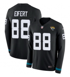 Nike Jaguars 88 Tyler Eifert Black Team Color Men Stitched NFL Limited Therma Long Sleeve Jersey