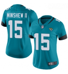 Jaguars #15 Gardner Minshew II Teal Green Alternate Women Stitched Football Vapor Untouchable Limited Jersey