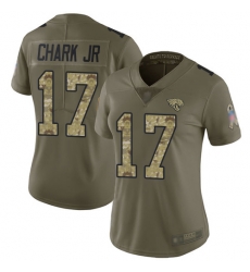 Women Jaguars 17 DJ Chark Jr Olive Camo Stitched Football Limited 2017 Salute to Service Jersey