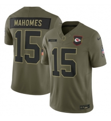 Men Kansas City Chiefs 15 Patrick Mahomes Olive 2025 Salute to Service Limited Stitched Football Jersey Men Kansas City Chiefs 15 Patrick Mahomes Olive 2025 Salute to Service Limited Stitched Football Jersey
