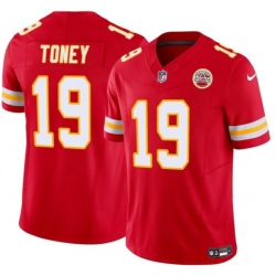 Men  Kansas City Chiefs 19 Kadarius Toney Red 2023 F U S E  Vapor Untouchable Limited Stitched Jersey