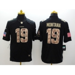 Nike Kansas City Chiefs 19 Joe Montana Black Limited Salute to Service NFL Jersey