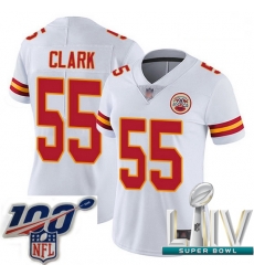 2020 Super Bowl LIV Women Kansas City Chiefs #55 Frank Clark White Vapor Untouchable Limited Player Football Jersey