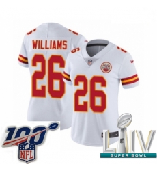 2020 Super Bowl LIV Women Nike Kansas City Chiefs #26 Damien Williams White Vapor Untouchable Limited Player NFL Jersey