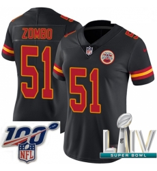 2020 Super Bowl LIV Women Nike Kansas City Chiefs #51 Frank Zombo Limited Black Rush Vapor Untouchable NFL Jersey