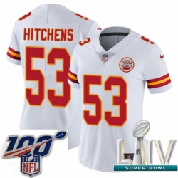 2020 Super Bowl LIV Women Nike Kansas City Chiefs #53 Anthony Hitchens White Vapor Untouchable Limited Player NFL Jersey