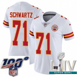 2020 Super Bowl LIV Women Nike Kansas City Chiefs #71 Mitchell Schwartz White Vapor Untouchable Limited Player NFL Jersey