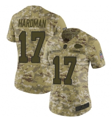 Chiefs 17 Mecole Hardman Camo Women Stitched Football Limited 2018 Salute to Service Jersey