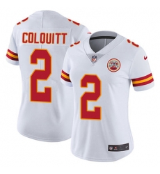 Nike Chiefs #2 Dustin Colquitt White Womens Stitched NFL Vapor Untouchable Limited Jersey