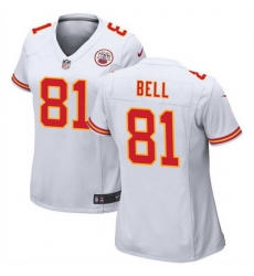 Women Kansas City Chiefs 81 Blake Bell White Stitched Jersey  Run Small