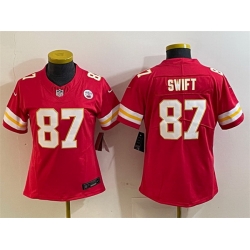 Women Kansas City Chiefs 87 Taylor Swift Red 2023 F U S E  Vapor Untouchable Limited Stitched Jersey 