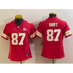 Women Kansas City Chiefs 87 Taylor Swift Red Vapor Untouchable Limited Stitched Jersey 