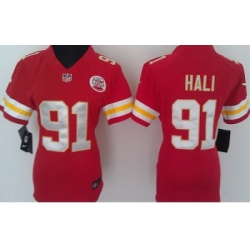 Women Nike Kansas City Chiefs 91 Tamba Hali Red Nike NFL Jerseys