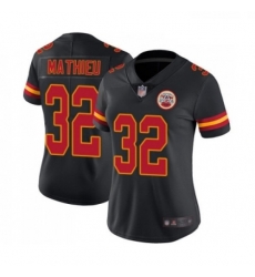 Womens Kansas City Chiefs 32 Tyrann Mathieu Limited Black Rush Vapor Untouchable Football Jersey