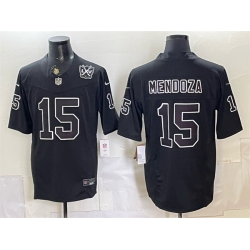 Men Las Vegas Raiders  15 Fernando Mendoza Black F U S E  65th Anniversary Patch Vapor Untouchable Limited Stitched Football Jersey