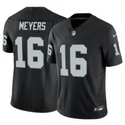 Men Las Vegas Raiders 16 Jakobi Meyers Black 2023 F U S E  With John Madden Patch Vapor Limited Stitched Football Jersey