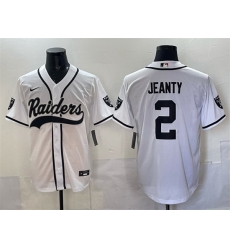 Men Las Vegas Raiders 2 Ashton Jeanty White Cool Base Stitched Baseball Jersey Men Las Vegas Raiders 2 Ashton Jeanty White Cool Base Stitched Baseball Jersey