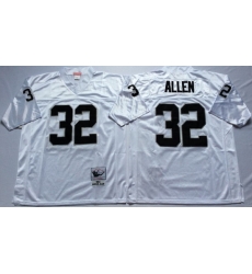 Men Las Vegas Raiders 32 Marcus Allen White M&N Throwback Jersey