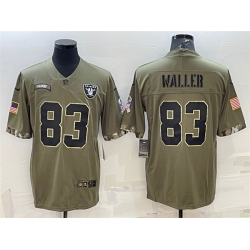 Men Las Vegas Raiders 83 Darren Waller Olive 2022 Salute To Service Limited Stitched Jersey