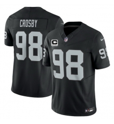 Men Las Vegas Raiders 98 Maxx Crosby Black 2025 F U S E With 4 Star C Patch Vapor Untouchable Limited Stitched Football Jersey Men Las Vegas Raiders 98 Maxx Crosby Black 2025 F U S E With 4 Star C Patch Vapor Untouchable Limited Stitched Football Jersey