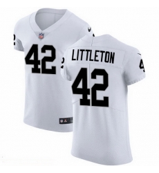 Nike Raiders 42 Cory Littleton White Men Stitched NFL New Elite Jersey