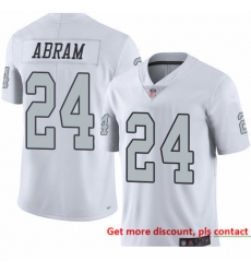 Raiders 24 Johnathan Abram White Men Stitched Football Limited Rush Jersey