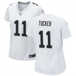 Women Las Vegas Raiders 11 Tre Tucker White Stitched Jersey 28Run Small 29