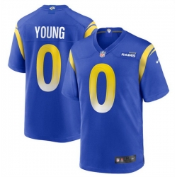 Men Los Angeles Rams 0 PByron Young Blue Stitched Game Jersey