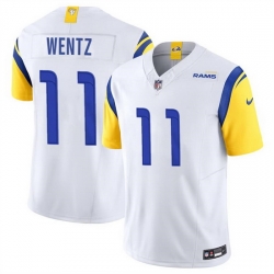 Men Los Angeles Rams 11 Carson Wentz White 2023 F U S E  Vapor Untouchable Stitched Football Jersey