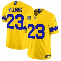 Men's Los Angeles Rams #23 Kyren Williams Yellow 2026 F.U.S.E. With 4- Star C Patch Vapor Limited Football Stitched Jersey