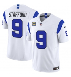 Men's Los Angeles Rams #9 Matthew Stafford White 2026 F.U.S.E. With 4- Star C Patch Vapor Limited Football Stitched Jersey Men's Los Angeles Rams #9 Matthew Stafford White 2026 F.U.S.E. With 4- Star C Patch Vapor Limited Football Stitched Jersey