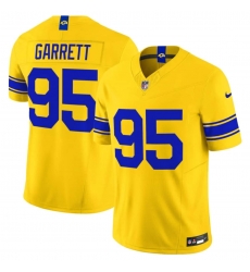 Men's Los Angeles Rams #95 Myles Garrett Yellow 2026 F.U.S.E. Vapor Limited Football Stitched Jersey Men's Los Angeles Rams #95 Myles Garrett Yellow 2026 F.U.S.E. Vapor Limited Football Stitched Jersey
