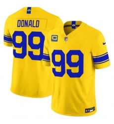 Men's Los Angeles Rams #99 Aaron Donald Yellow 2026 F.U.S.E. With 4- Star C Patch Vapor Limited Football Stitched Jersey Men's Los Angeles Rams #99 Aaron Donald Yellow 2026 F.U.S.E. With 4- Star C Patch Vapor Limited Football Stitched Jersey