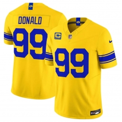 Men's Los Angeles Rams #99 Aaron Donald Yellow 2026 F.U.S.E. With 4- Star C Patch Vapor Limited Football Stitched Jersey