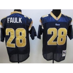 NFL St.Louis Rams 28 Marshall Faulk DK Blue Jerseys throwback