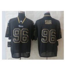 Nike St. Louis Rams 96 Michael Sam black Elite Lights Out NFL Jersey