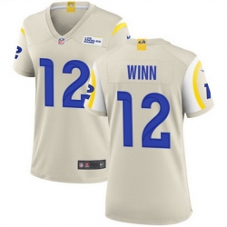 Women Los Angeles Rams 12 Dresser Winn Bone Stitched Game Jersey 28Run Small 29