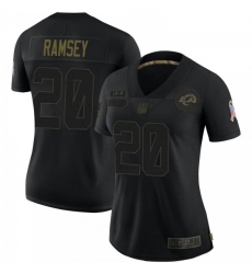 Women Los Angeles Rams Jalen Ramsey Jalen ey 2020 Salute To Service Jersey Black Limited