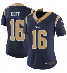 Womens Nike Los Angeles Rams 16 Jared Goff Navy Blue Team Color Vapor Untouchable Limited Player NFL Jersey