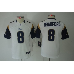 Nike Youth St. Louis Rams #8 Sam Bradford White Limited Jerseys