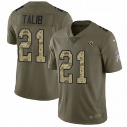 Youth Nike Los Angeles Rams 21 Aqib Talib Limited OliveCamo 2017 Salute to Service NFL Jersey