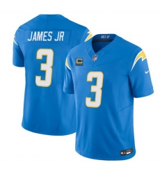 Men Los Angeles Chargers 3 Derwin James JR Blue 2025 F U S E With 4 Star C Patch Vapor Limited Stitched Football Jersey Men Los Angeles Chargers 3 Derwin James JR Blue 2025 F U S E With 4 Star C Patch Vapor Limited Stitched Football Jersey