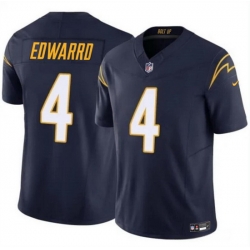 Men Los Angeles Chargers 4 Gus Edwards Navy 2024 F U S E  Vapor Limited Stitched Football Jersey