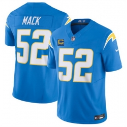 Men Los Angeles Chargers 52 Khalil Mack Blue 2025 F U S E With 4 Star C Patch Vapor Limited Stitched Football Jersey