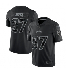 Men Los Angeles Chargers 97 Joey Bosa Black Reflective Limited Stitched Football Jersey