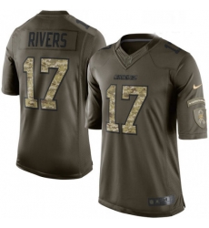 Men Nike Los Angeles Chargers 17 Philip Rivers Limited Green Salute to Service NFL Jersey