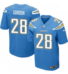 Men Nike Los Angeles Chargers 28 Melvin Gordon Elite Electric Blue Alternate NFL Jersey