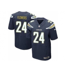 Nike San Diego Chargers 24 Brandon Flowers Dark Blue Elite NFL Jersey